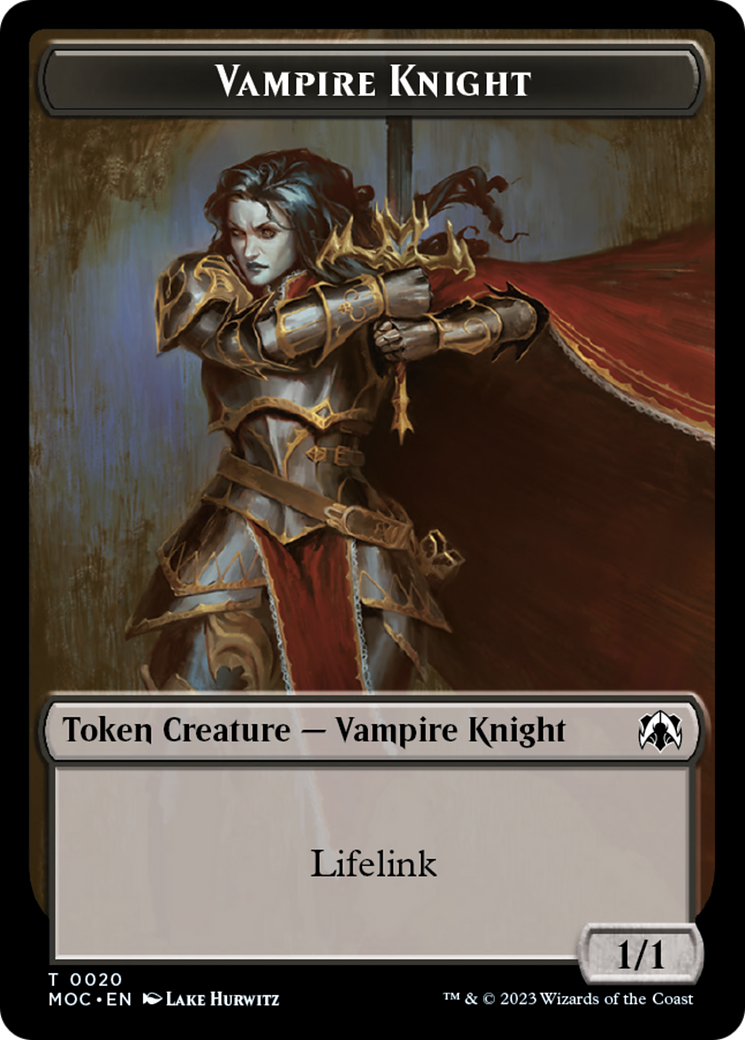 Vampire Knight // Soldier Double-Sided Token [March of the Machine Commander Tokens] | Exor Games Bridgewater