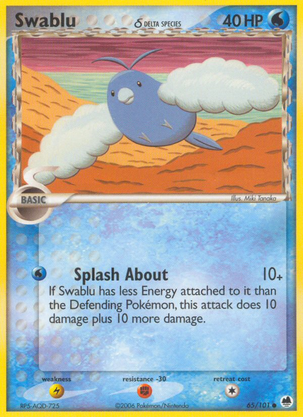 Swablu (65/101) (Delta Species) [EX: Dragon Frontiers] | Exor Games Bridgewater