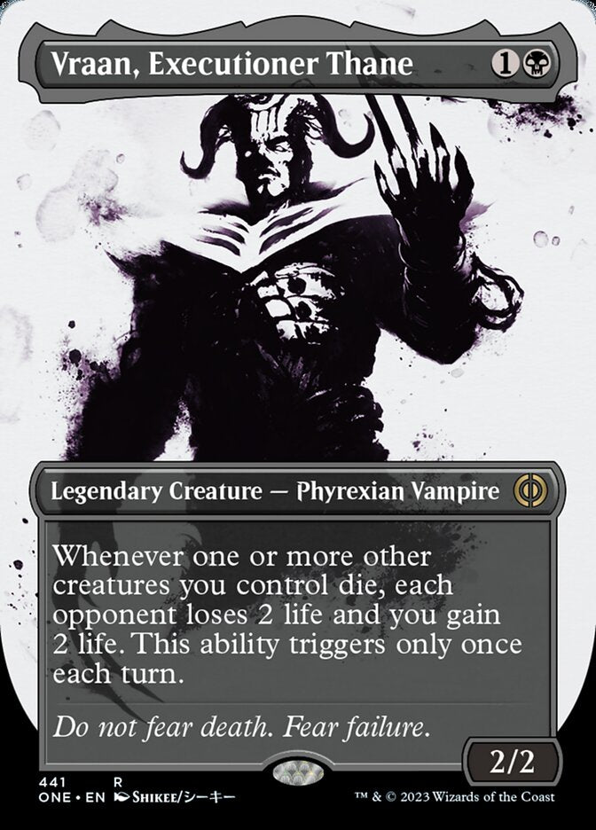 Vraan, Executioner Thane (Borderless Ichor Step-and-Compleat Foil) [Phyrexia: All Will Be One] | Exor Games Bridgewater