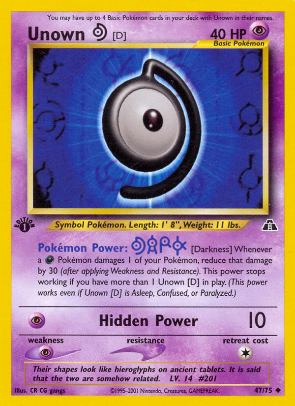 Unown [D] (47/75) [Neo Discovery 1st Edition] | Exor Games Bridgewater