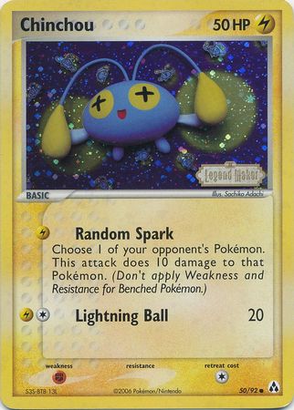 Chinchou (50/92) (Stamped) [EX: Legend Maker] | Exor Games Bridgewater