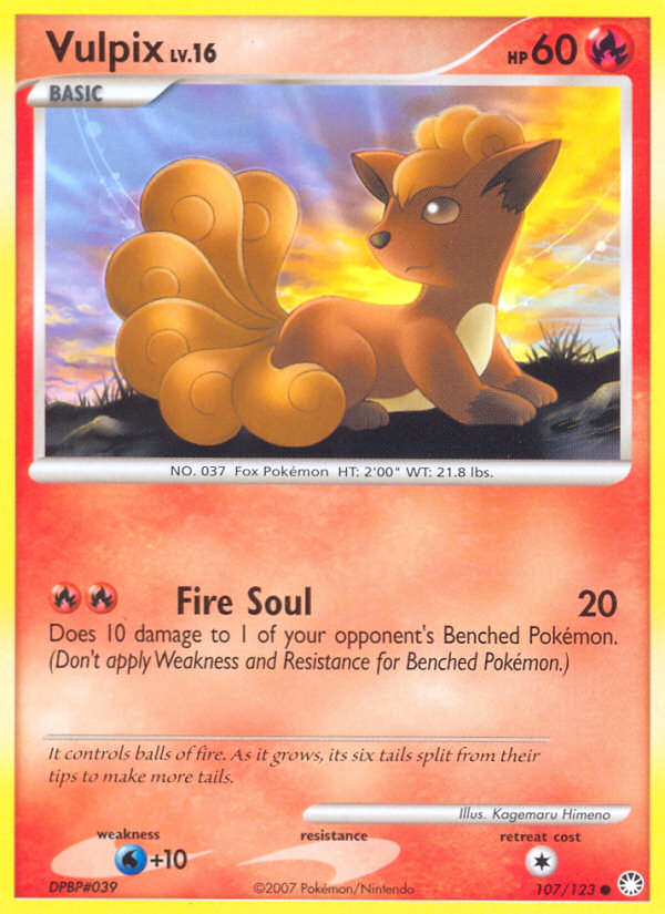 Vulpix (107/123) [Diamond & Pearl: Mysterious Treasures] | Exor Games Bridgewater