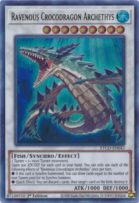 Ravenous Crocodragon Archethys [ETCO-EN043] Ultra Rare | Exor Games Bridgewater