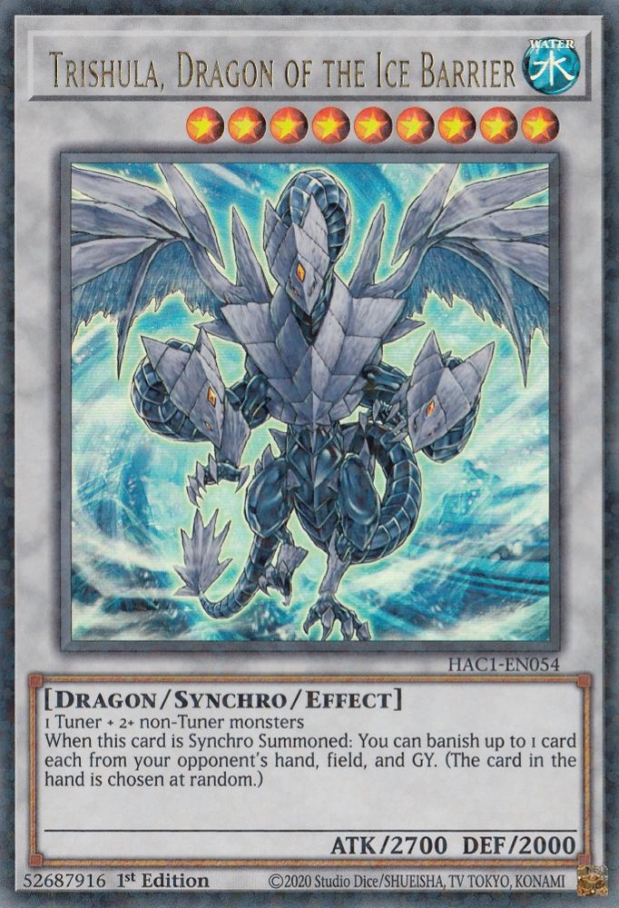 Trishula, Dragon of the Ice Barrier (Duel Terminal) [HAC1-EN054] Parallel Rare | Exor Games Bridgewater