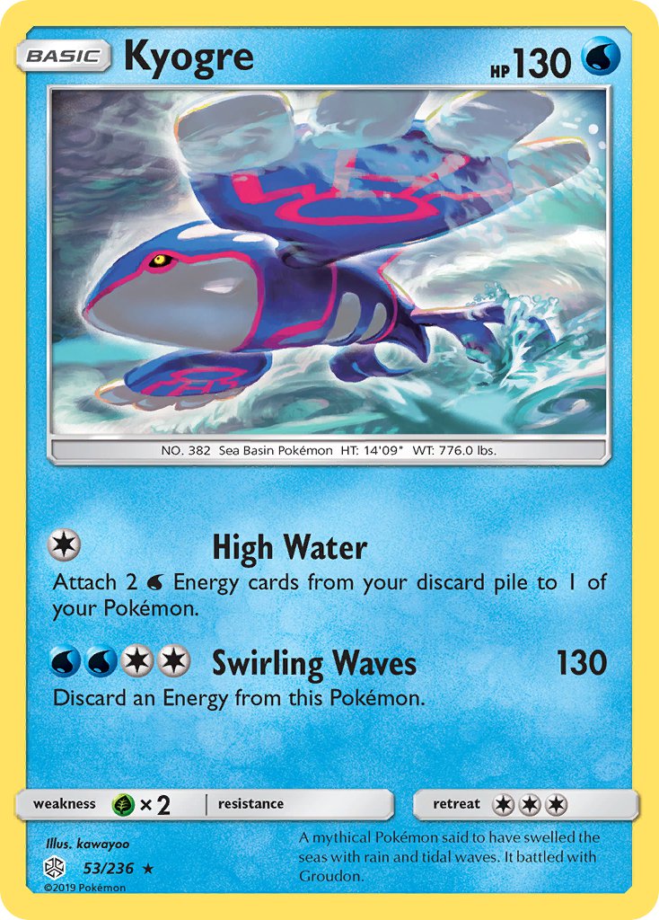 Kyogre (53/236) (Cracked Ice Holo) (Theme Deck Exclusive) [Sun & Moon: Cosmic Eclipse] | Exor Games Bridgewater