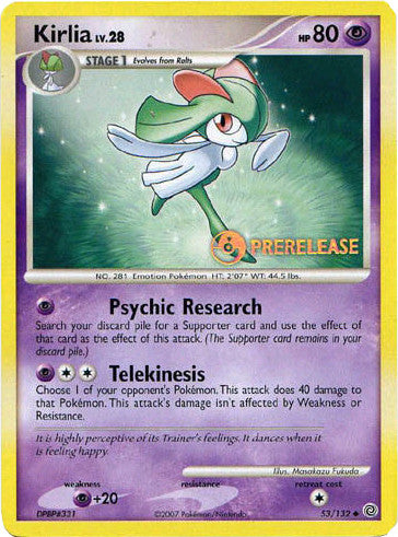 Kirlia (53/132) (Prerelease Promo) [Diamond & Pearl: Black Star Promos] | Exor Games Bridgewater