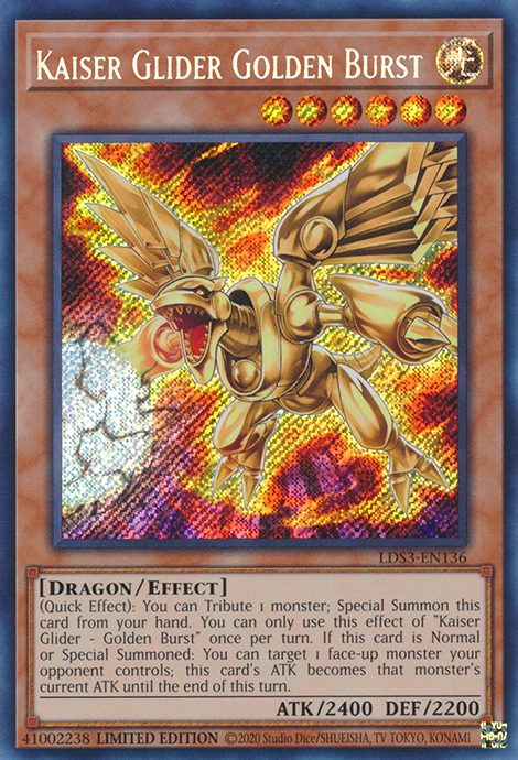 Kaiser Glider Golden Burst [LDS3-EN136] Secret Rare | Exor Games Bridgewater