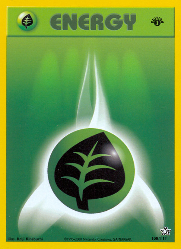 Grass Energy (108/111) [Neo Genesis 1st Edition] | Exor Games Bridgewater