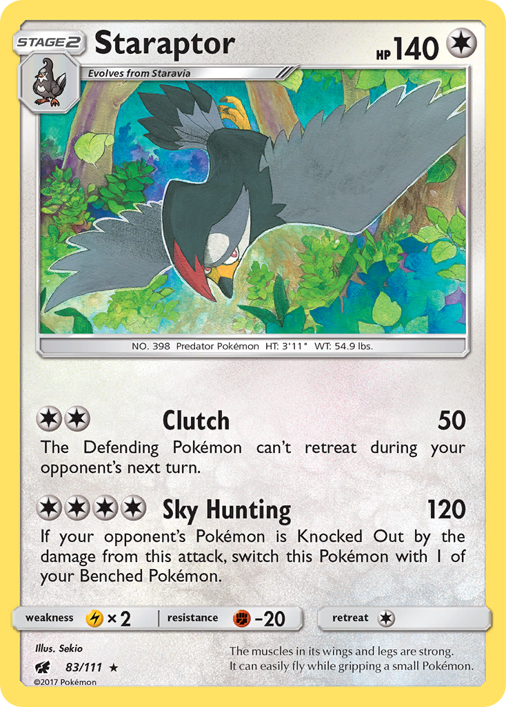 Staraptor (83/111) [Sun & Moon: Crimson Invasion] | Exor Games Bridgewater