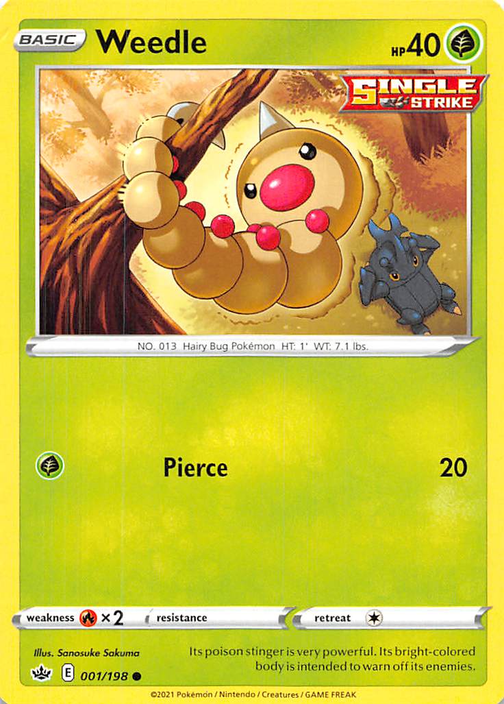 Weedle (001/198) [Sword & Shield: Chilling Reign] | Exor Games Bridgewater