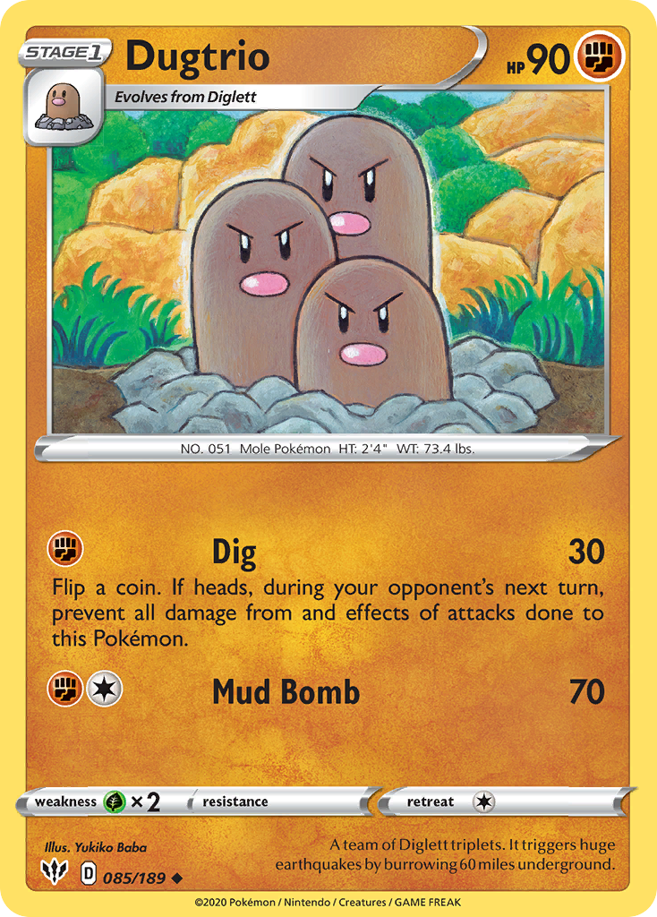 Dugtrio (085/189) [Sword & Shield: Darkness Ablaze] | Exor Games Bridgewater