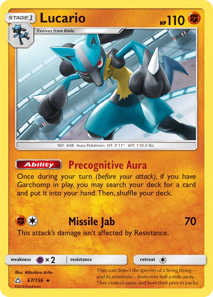 Lucario (67/156) (Theme Deck Exclusive) [Sun & Moon: Ultra Prism] | Exor Games Bridgewater