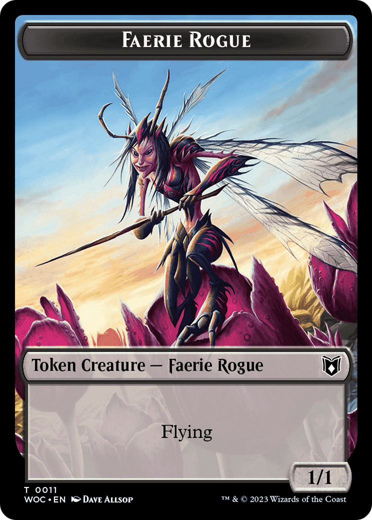 Faerie Rogue // Pirate (0011) Double-Sided Token [Wilds of Eldraine Commander Tokens] | Exor Games Bridgewater