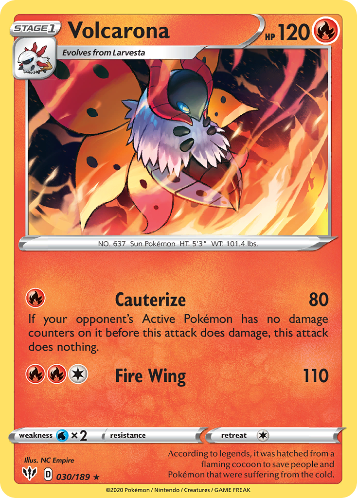 Volcarona (030/189) [Sword & Shield: Darkness Ablaze] | Exor Games Bridgewater