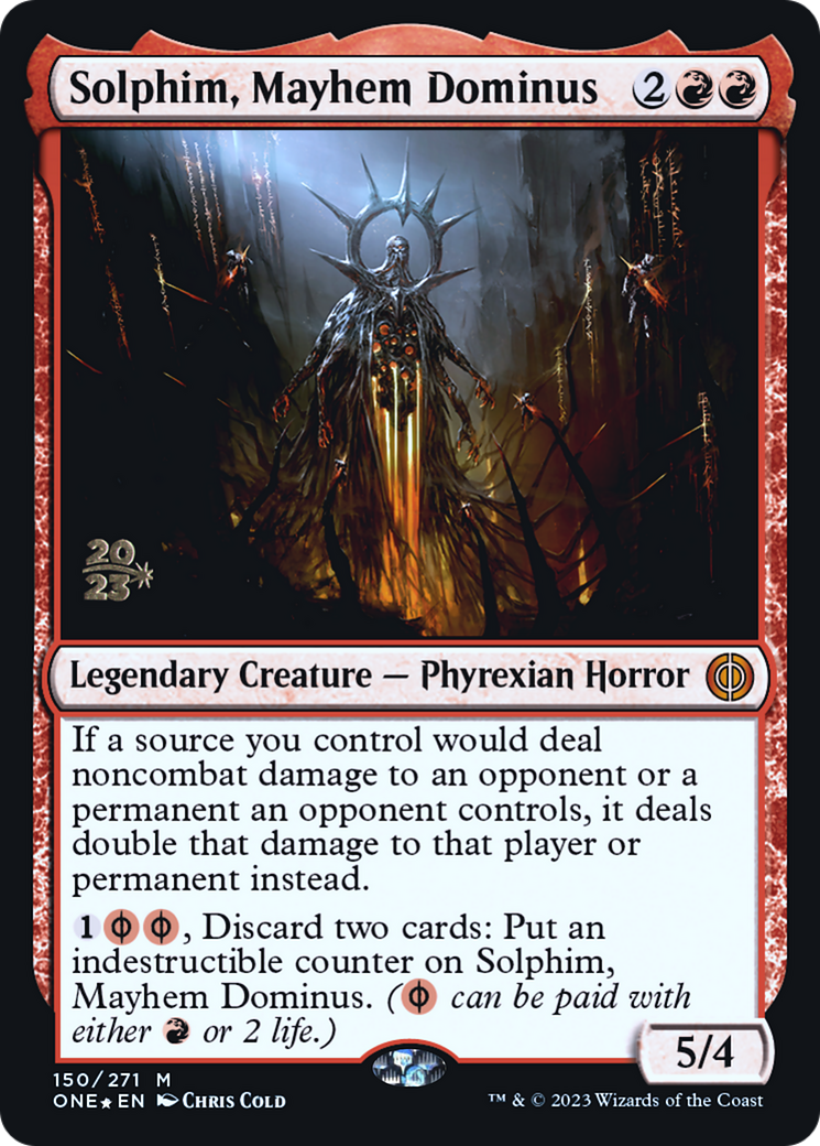 Solphim, Mayhem Dominus [Phyrexia: All Will Be One Prerelease Promos] | Exor Games Bridgewater