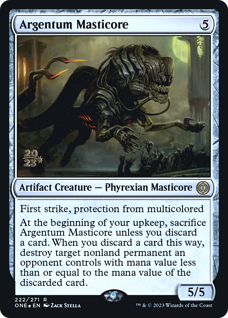 Argentum Masticore [Phyrexia: All Will Be One Prerelease Promos] | Exor Games Bridgewater