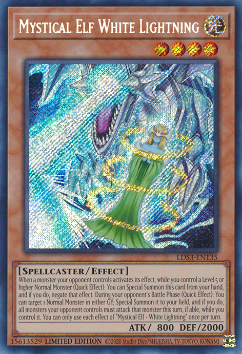 Mystical Elf White Lightning [LDS3-EN135] Secret Rare | Exor Games Bridgewater