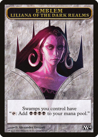 Emblem - Liliana of the Dark Realms [Magic 2014 Tokens] | Exor Games Bridgewater