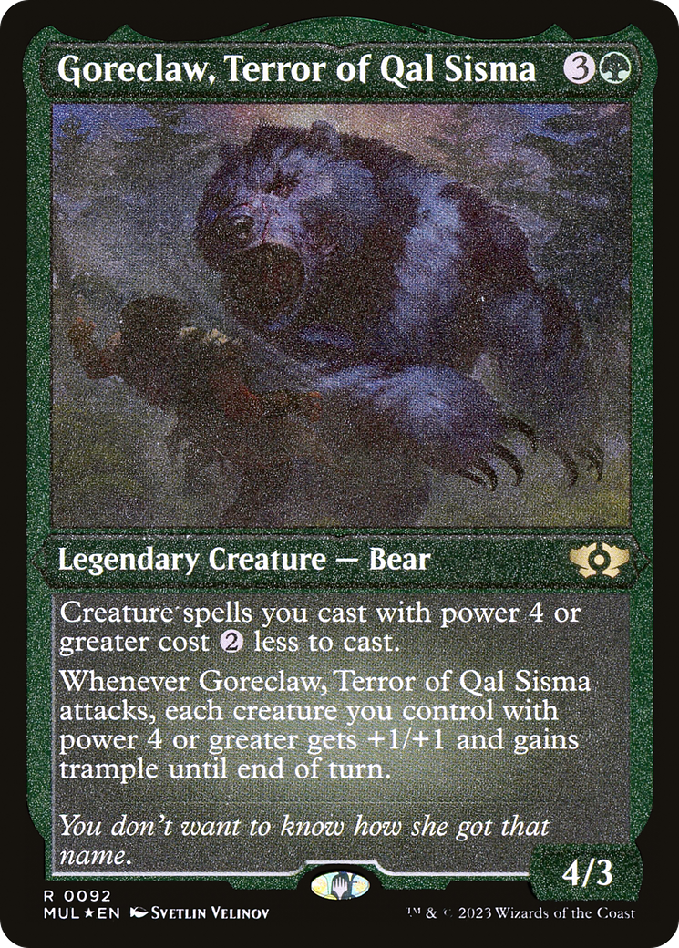 Goreclaw, Terror of Qal Sisma (Foil Etched) [Multiverse Legends] | Exor Games Bridgewater