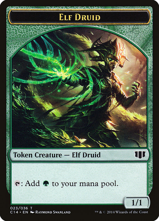 Elf Druid // Beast (020/036) Double-sided Token [Commander 2014 Tokens] | Exor Games Bridgewater