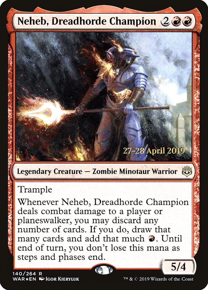 Neheb, Dreadhorde Champion  [War of the Spark Prerelease Promos] | Exor Games Bridgewater