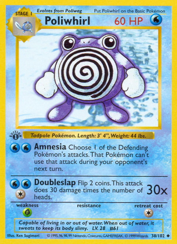 Poliwhirl (38/102) (Shadowless) [Base Set 1st Edition] | Exor Games Bridgewater