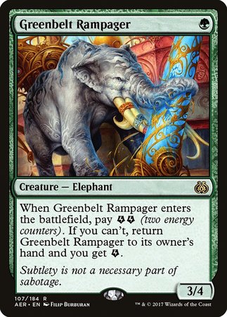 Greenbelt Rampager [Aether Revolt] | Exor Games Bridgewater