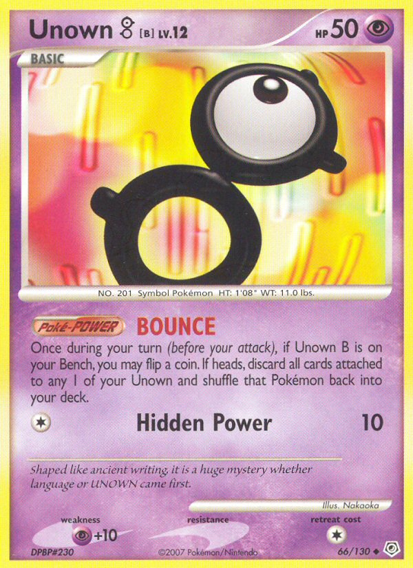 Unown B (66/130) [Diamond & Pearl: Base Set] | Exor Games Bridgewater