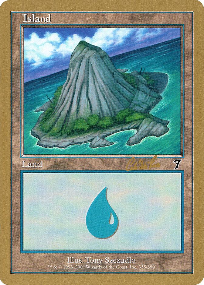 Island (cr335b) (Carlos Romao) [World Championship Decks 2002] | Exor Games Bridgewater