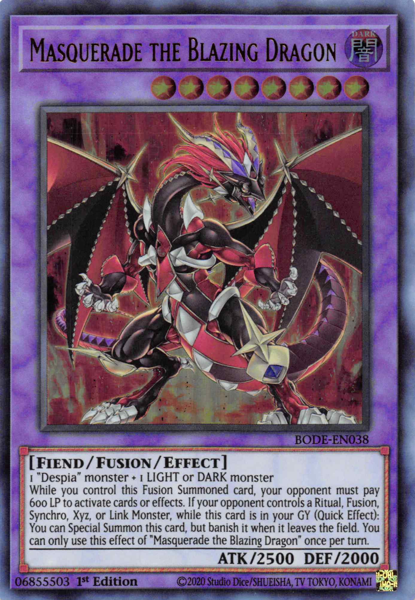 Masquerade the Blazing Dragon [BODE-EN038] Ultra Rare | Exor Games Bridgewater