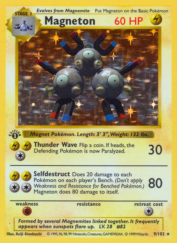 Magneton (9/102) (Shadowless) [Base Set 1st Edition] | Exor Games Bridgewater