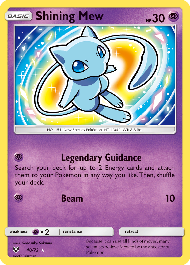 Shining Mew (40/73) [Sun & Moon: Shining Legends] | Exor Games Bridgewater