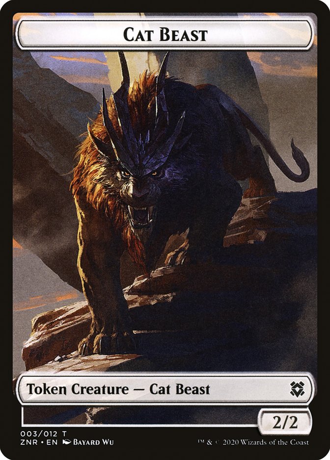 Cat Beast Token [Zendikar Rising] | Exor Games Bridgewater