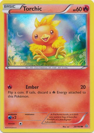 Torchic (25/160) (Sheen Holo) [XY: Primal Clash] | Exor Games Bridgewater