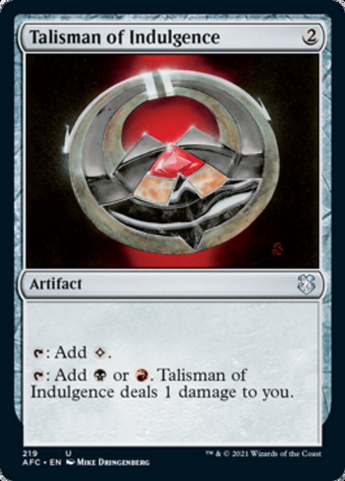 Talisman of Indulgence [Dungeons & Dragons: Adventures in the Forgotten Realms Commander] | Exor Games Bridgewater