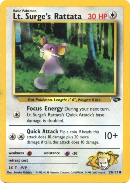 Lt. Surge's Rattata (85/132) [Gym Challenge Unlimited] | Exor Games Bridgewater