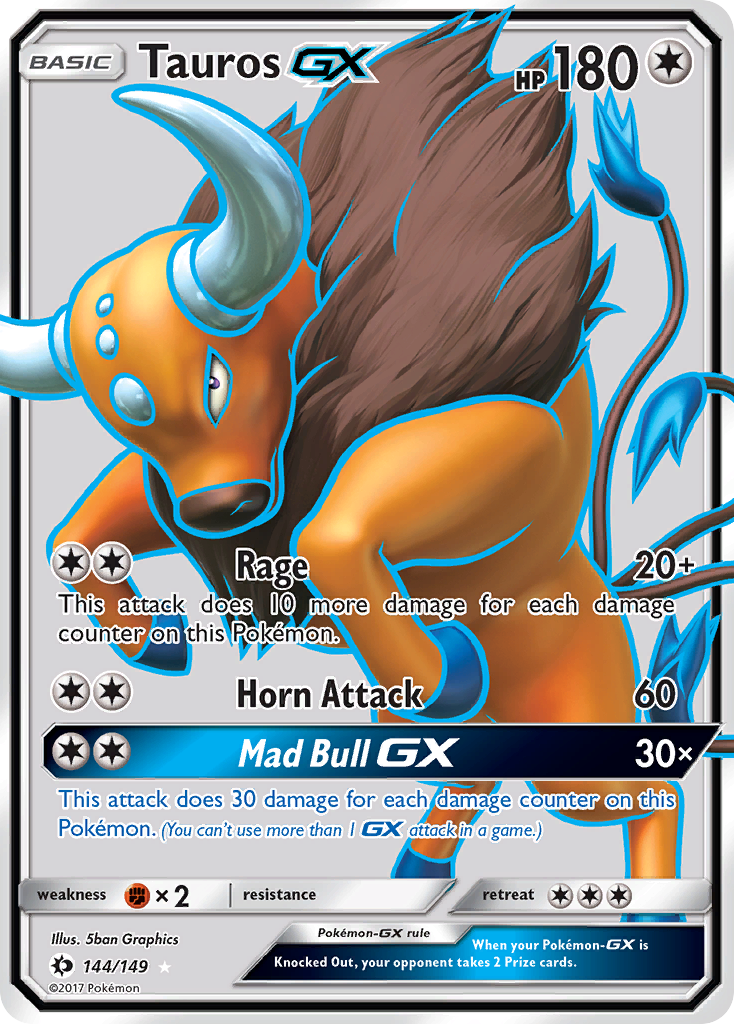 Tauros GX (144/149) [Sun & Moon: Base Set] | Exor Games Bridgewater