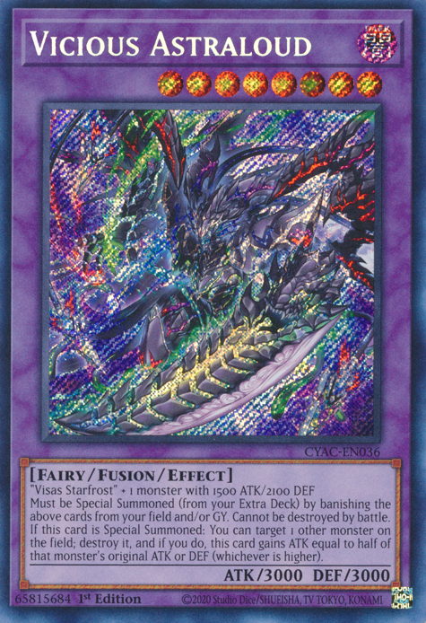 Vicious Astraloud [CYAC-EN036] Secret Rare | Exor Games Bridgewater