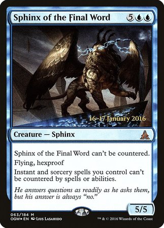 Sphinx of the Final Word [Oath of the Gatewatch Promos] | Exor Games Bridgewater
