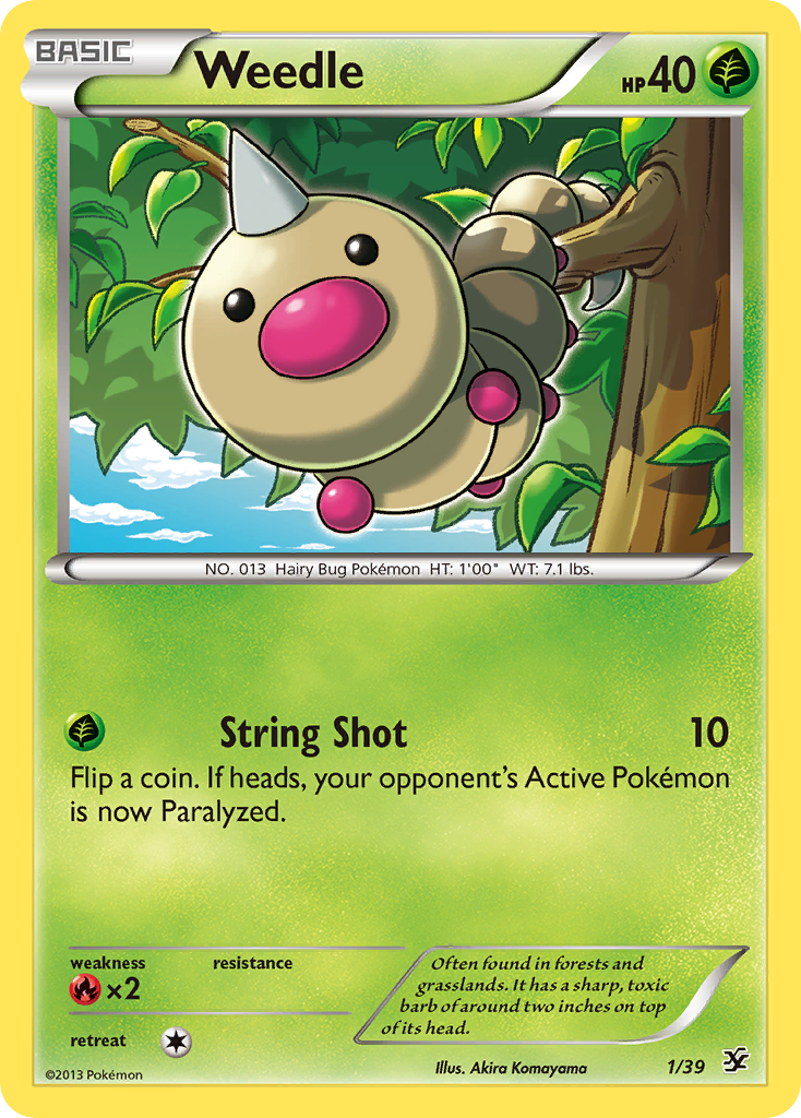 Weedle (1/39) [XY: Kalos Starter Set] | Exor Games Bridgewater