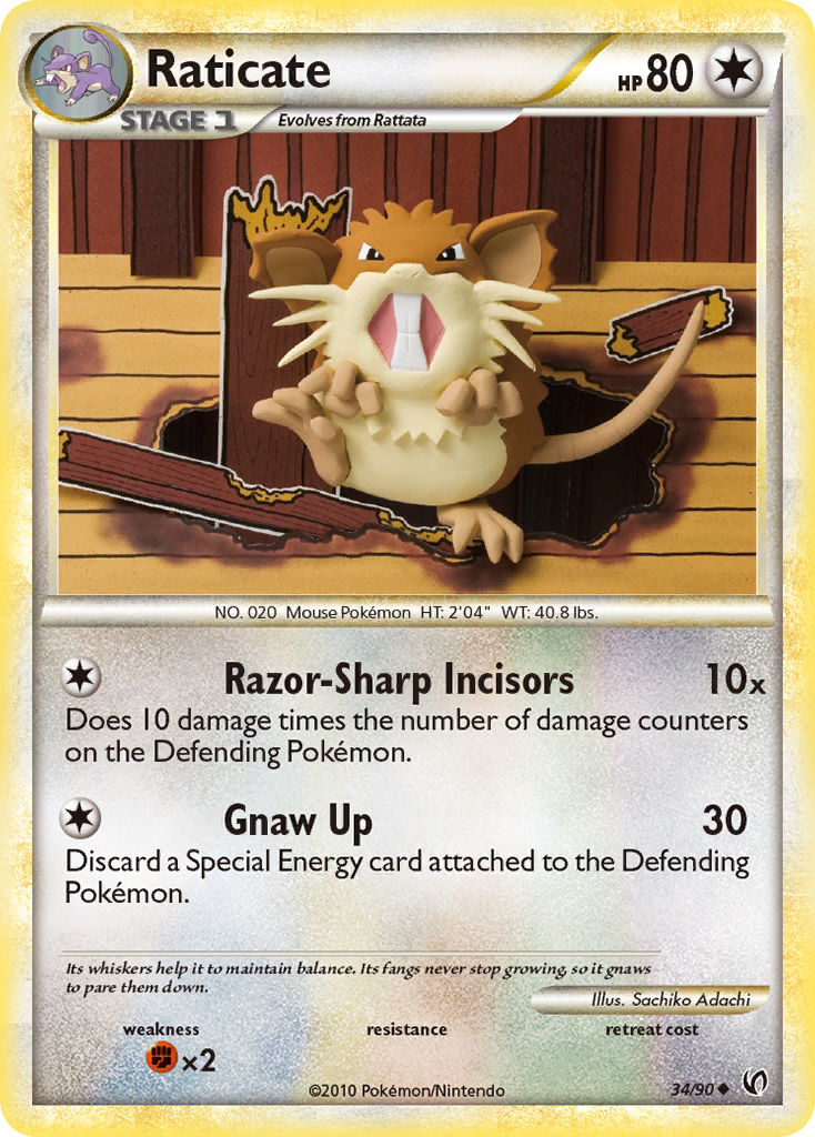 Raticate (34/90) [HeartGold & SoulSilver: Undaunted] | Exor Games Bridgewater