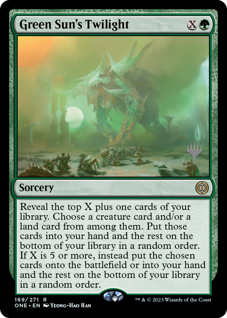 Green Sun's Twilight (Promo Pack) [Phyrexia: All Will Be One Promos] | Exor Games Bridgewater