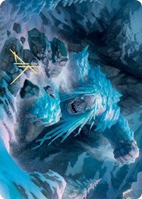 Icehide Troll Art Card (Gold-Stamped Signature) [Kaldheim: Art Series] | Exor Games Bridgewater