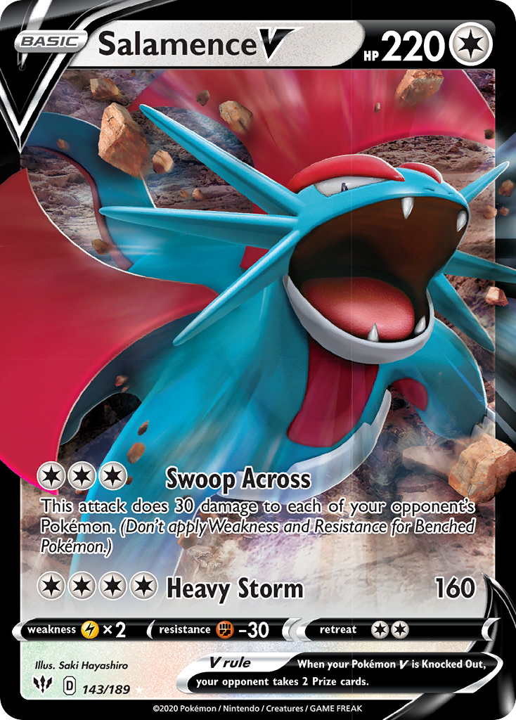 Salamence V (143/189) [Sword & Shield: Darkness Ablaze] | Exor Games Bridgewater