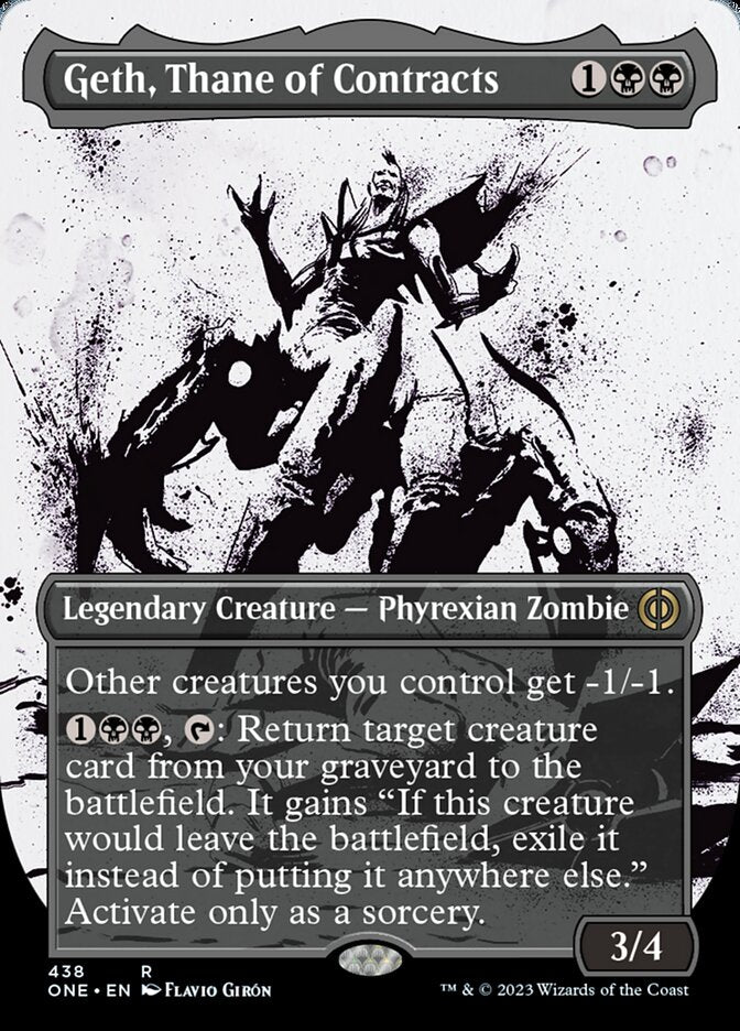 Geth, Thane of Contracts (Borderless Ichor Step-and-Compleat Foil) [Phyrexia: All Will Be One] | Exor Games Bridgewater