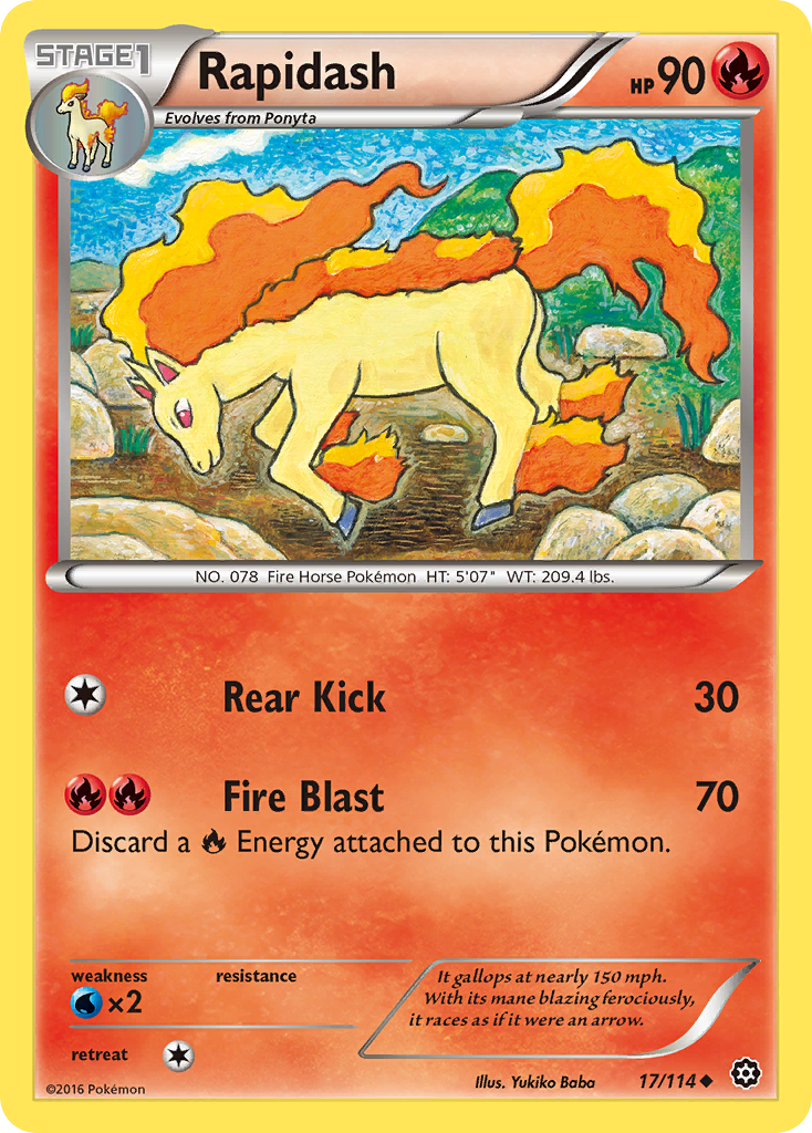 Rapidash (17/114) [XY: Steam Siege] | Exor Games Bridgewater