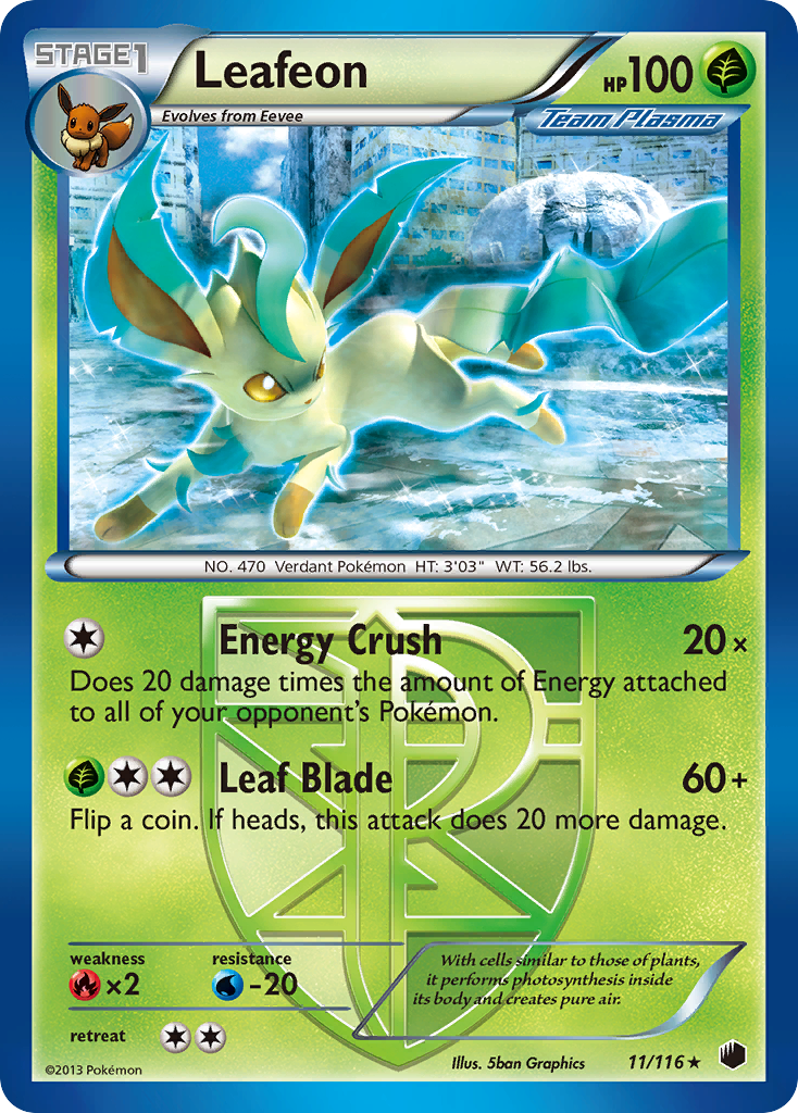 Leafeon (11/116) [Black & White: Plasma Freeze] | Exor Games Bridgewater