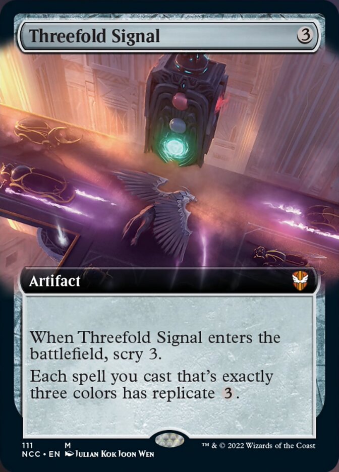 Threefold Signal (Extended Art) [Streets of New Capenna Commander] | Exor Games Bridgewater