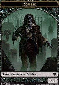 Zombie (005) // Gold (010) Double-sided Token [Commander 2017 Tokens] | Exor Games Bridgewater