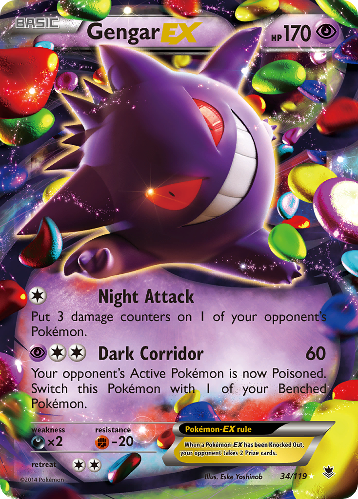 Gengar EX (34/119) [XY: Phantom Forces] | Exor Games Bridgewater